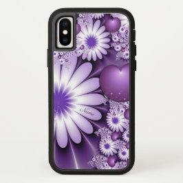 Rückgang in Liebe Abstrakte Blume & Herzname iPhone 13 Hülle