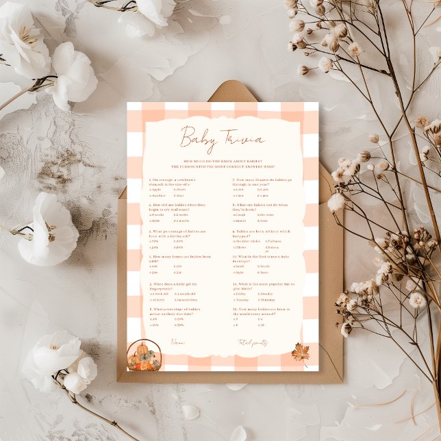 Rückgang in Liebe Baby Trivia Baby Showcard Einladung (Von Creator hochgeladen)