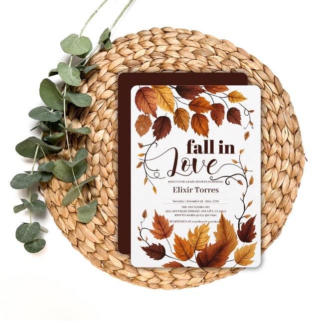 Rückgang in Liebe mit Herbstleeves Babydusche Einladung (Von Creator hochgeladen)