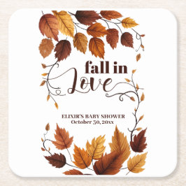 Rückgang in Liebe mit Herbstleeves Babydusche Rechteckiger Pappuntersetzer