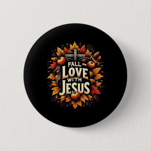 Rückgang in Liebe mit Jesus Herbst Christlich Than Button