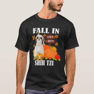 Rückgang in Liebe mit Shih Tzu Funny Pumpkin Hund T-Shirt
