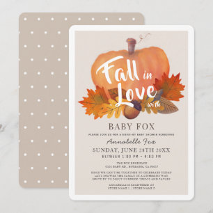 Rückgang in Liebe Pumpkin Beige Drive-by Baby Show Einladung