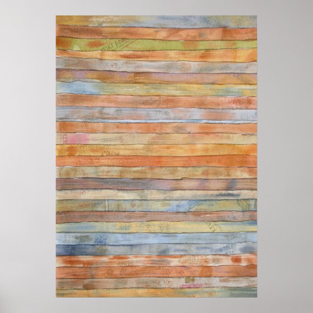 Rückgeworfene Stapel an Desk-Motherboards Aquarell Poster (Vorne)