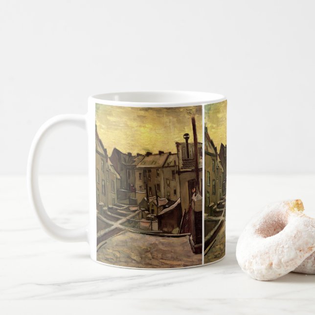 Rückgrat der alten Häuser von Vincent van Gogh Kaffeetasse (Mit Donut)