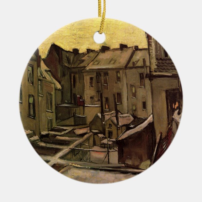 Rückgrat der alten Häuser von Vincent van Gogh Keramik Ornament (Vorne)