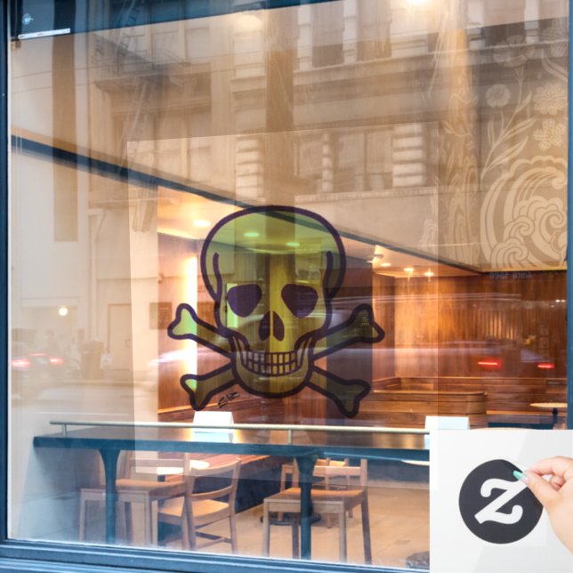 Rückhaltestift für grüne Hülle XL Fensteraufkleber (Café-Fenster)