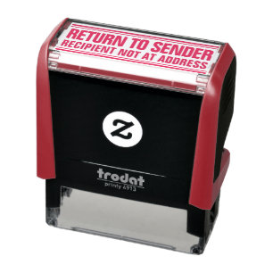 RÜCKKEHR AN DIE SELBSTINKENDE BRIEFMARKE DER SENDE PERMASTEMPEL