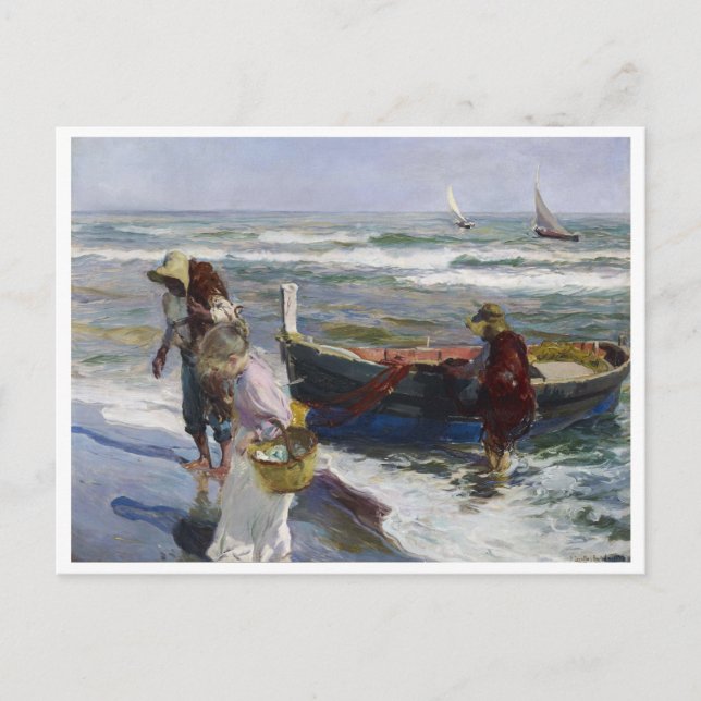 Rückkehr aus der Fischerei, Joaquin Sorolla y Bast Postkarte (Vorderseite)
