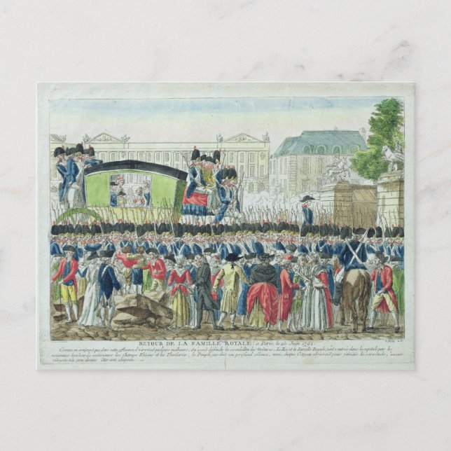 Rückkehr der französischen Königsfamilie nach Pari Postkarte (Vorderseite)