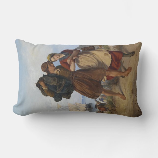 Rückkehr des Fischers (von Rudolf Jordan) Lendenkissen (Vorderseite)