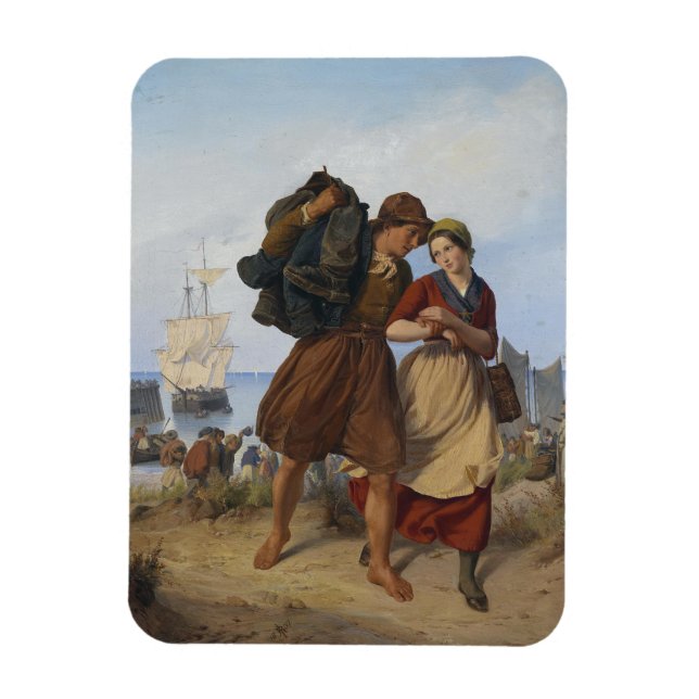 Rückkehr des Fischers (von Rudolf Jordan) Magnet (Vertikal)