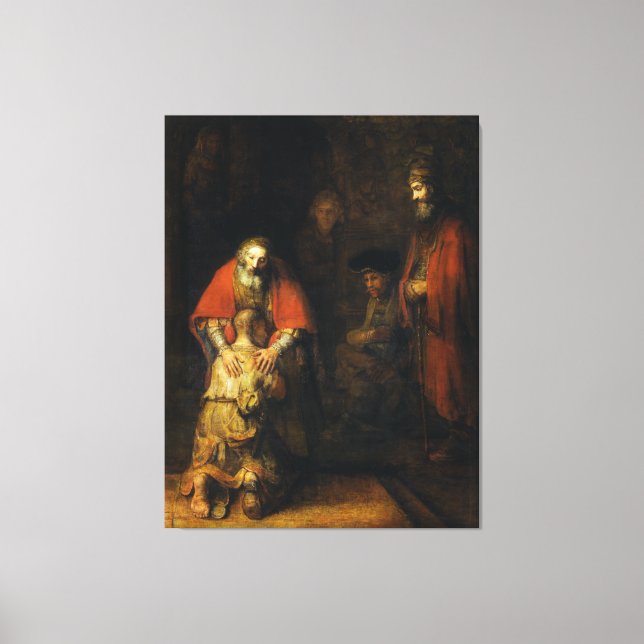 Rückkehr des Prodigal Son durch Rembrandt Leinwanddruck (Vorderseite)