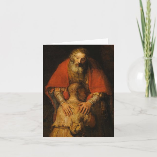Rückkehr des Prodigal Son durch Rembrandt van Rijn Dankeskarte (Vorderseite)