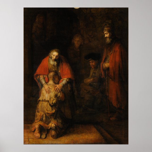 Rückkehr des Prodigal Son durch Rembrandt van Rijn Poster (Vorne)
