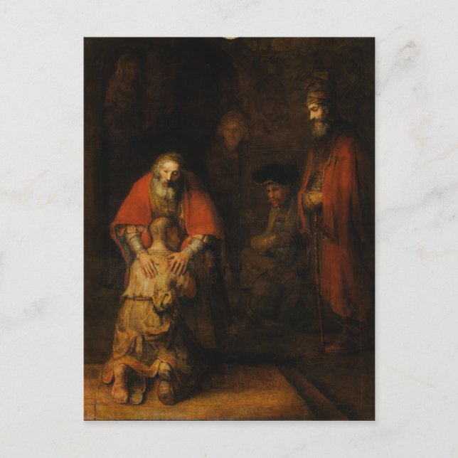 Rückkehr des Prodigal Son durch Rembrandt van Rijn Postkarte (Vorderseite)