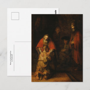Rückkehr des verlorenen Sohnes von Rembrandt Postkarte