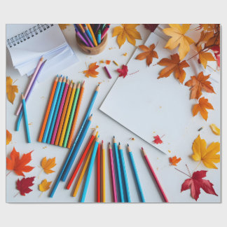Rückkehr-in-die-Schule Herbst Geschenkpapier