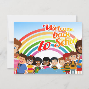 RÜCKKEHR ZU SCHULKINDERN POSTKARTE