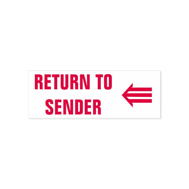 "RÜCKKEHR ZUM SENDER" + Pfeil mit drei Linien ( ⇚) Permastempel (Design)