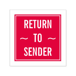 "RÜCKKEHR ZUM SENDER" Square Rubber Briefmarke Permastempel