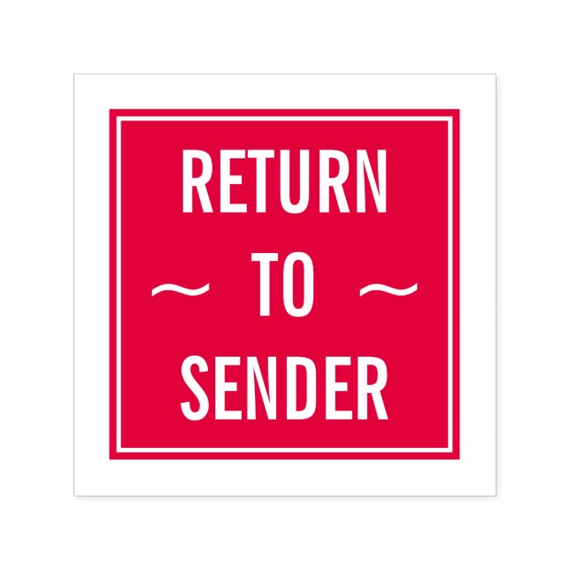 "RÜCKKEHR ZUM SENDER" Square Rubber Briefmarke Permastempel (Design)