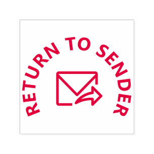 "RÜCKKEHR ZUM SENDER"- und Umschlag-und-Pfeil-Symb Permastempel