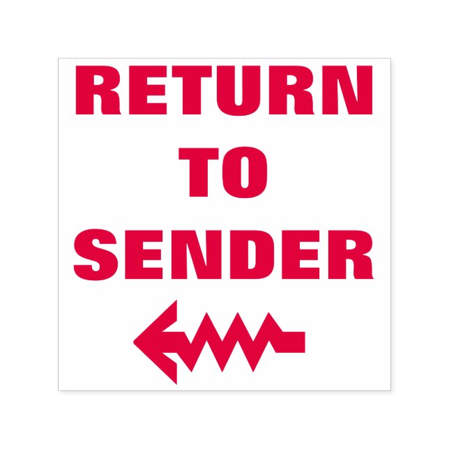 "RÜCKKEHR ZUM SENDER" + Wavy Arrow Permastempel (Design)