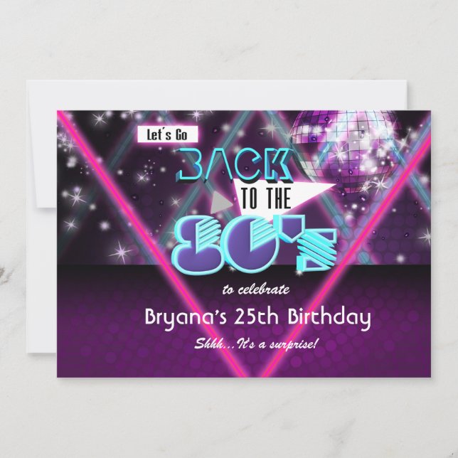 RÜCKKEHR ZUR GLAM Girls Dance Party Einladung DER  (Vorderseite)