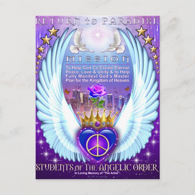 Rückkehr zur Paradiesmission Postkarte (Vorderseite)