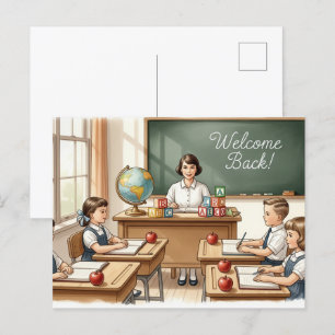 Rückkehr zur Schule Freunde Postkarte