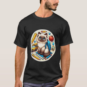 Rückkehr zur Schule Ragdoll-Katze Jungen Mädchen S T-Shirt