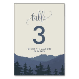 Rückkehr zur Tischnummer der Berge