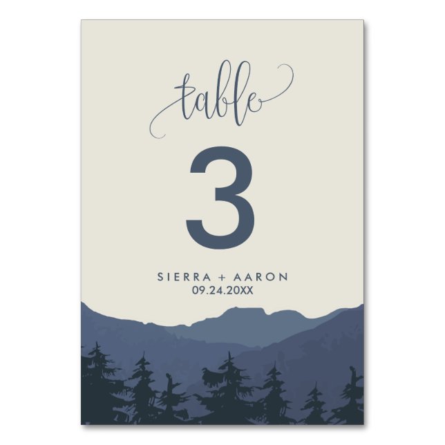 Rückkehr zur Tischnummer der Berge (Vorderseite)