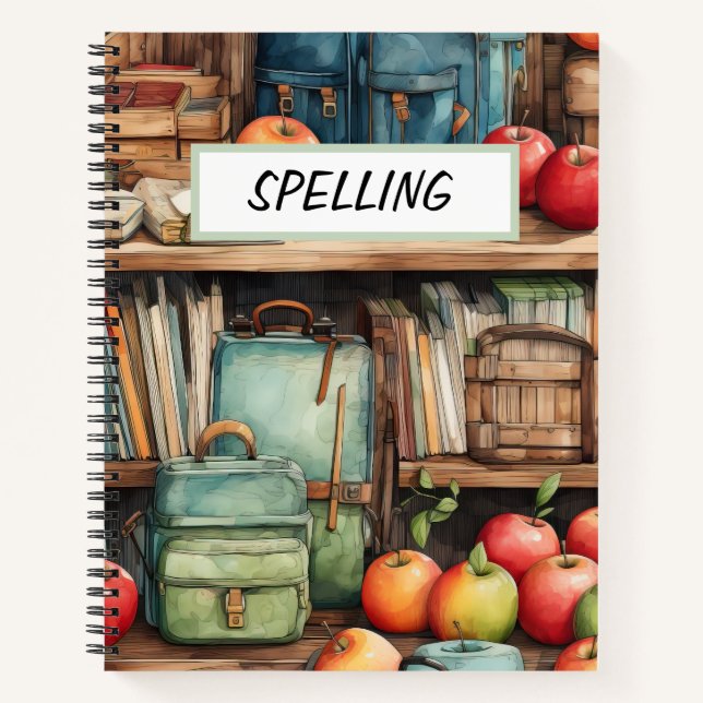 RÜCKPACKUNGEN UND ÄPFEL DER hübschen WASSERFARBSCH Notizbuch (Vorderseite)