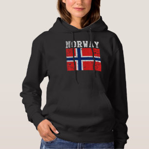 Rückro Vintage norwegische Flagge Norwegische Wurz Hoodie