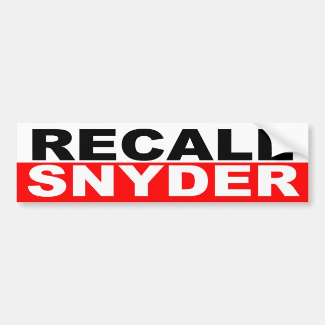 Rückruf-Gouverneur Rick Snyder Autoaufkleber (Vorne)