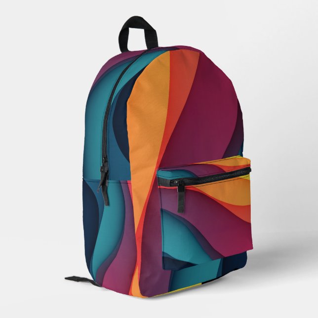 Rucksack - abstrakte Farben (Rückseitige Ecke links)