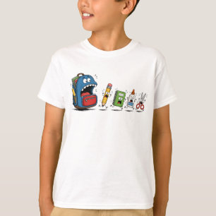 „Rucksack-Angriff!“ Lustige Schulmaterialien Kinde T-Shirt