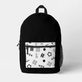 Rucksack auf der Skateboard - Weiß und Schwarz