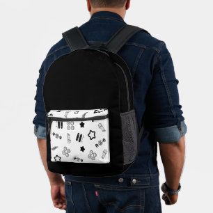 Rucksack auf der Skateboard - Weiß und Schwarz
