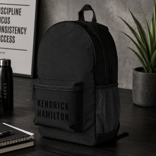 Rucksack Benutzerdefinierter Name Herren Schwarz