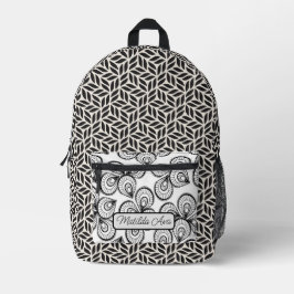 Rucksack drucken - B/W-Muster personalisieren