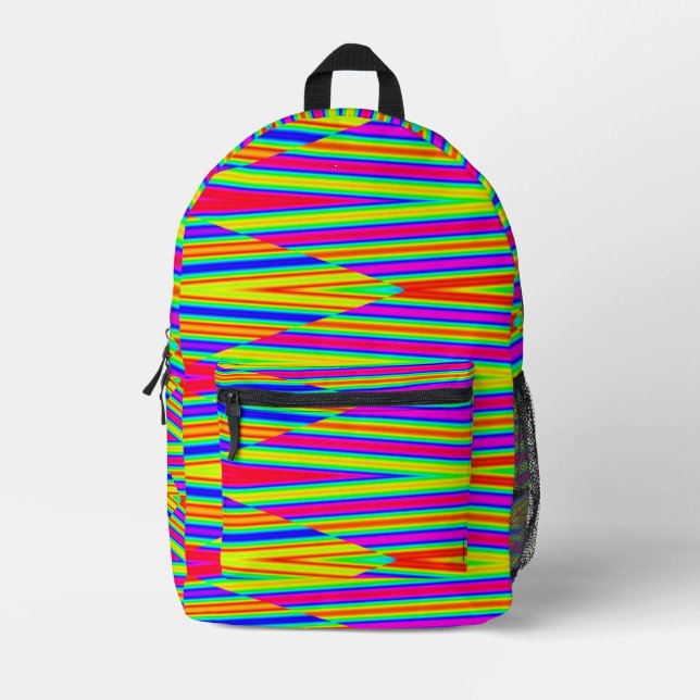 Rucksack, Ein elegantes, farbenfrohes klassisches  Bedruckter Rucksack (Vorderseite)