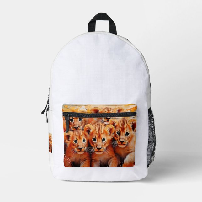 Rucksack - Five Lions Cubs Kunstwerk (Vorderseite)