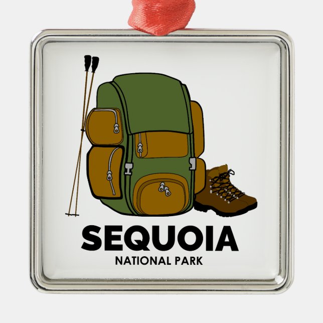 Rucksack für den Sequoia-Nationalpark Ornament Aus Metall (Vorne)