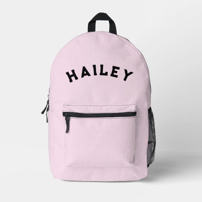 Rucksack für Kinder mit rosa Namen (Vorderseite)