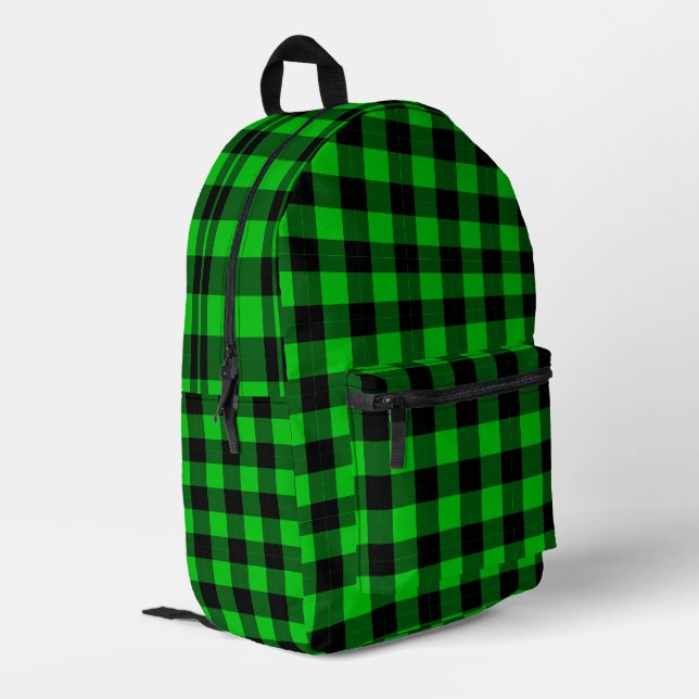 Rucksack für Schwarzweiß und Grüne Karo (Rückseitige Ecke links)