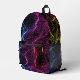 Rucksack mit einem lebendigen, abstrakten wellenfö