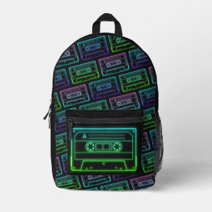Rucksack mit neonfarbenem Multicolor-Kassettenmust
